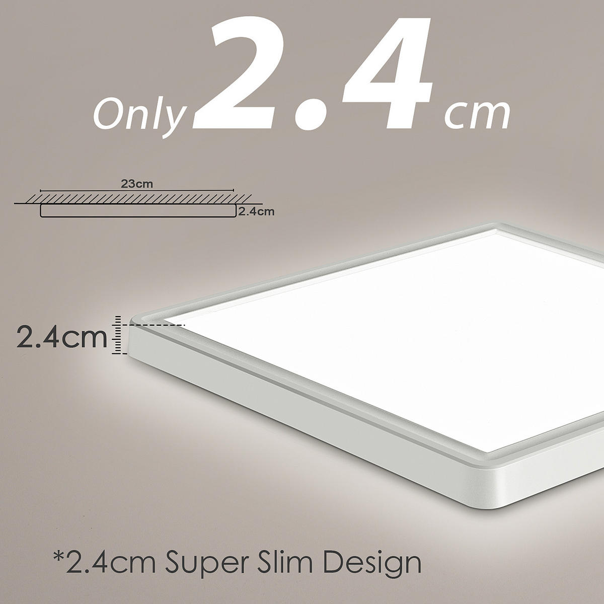 DECKENLEUCHTE CE1021 LED mit Bewegungssensor - Weiß, Kunststoff (24/24/2.9cm) - LOVHAUS
