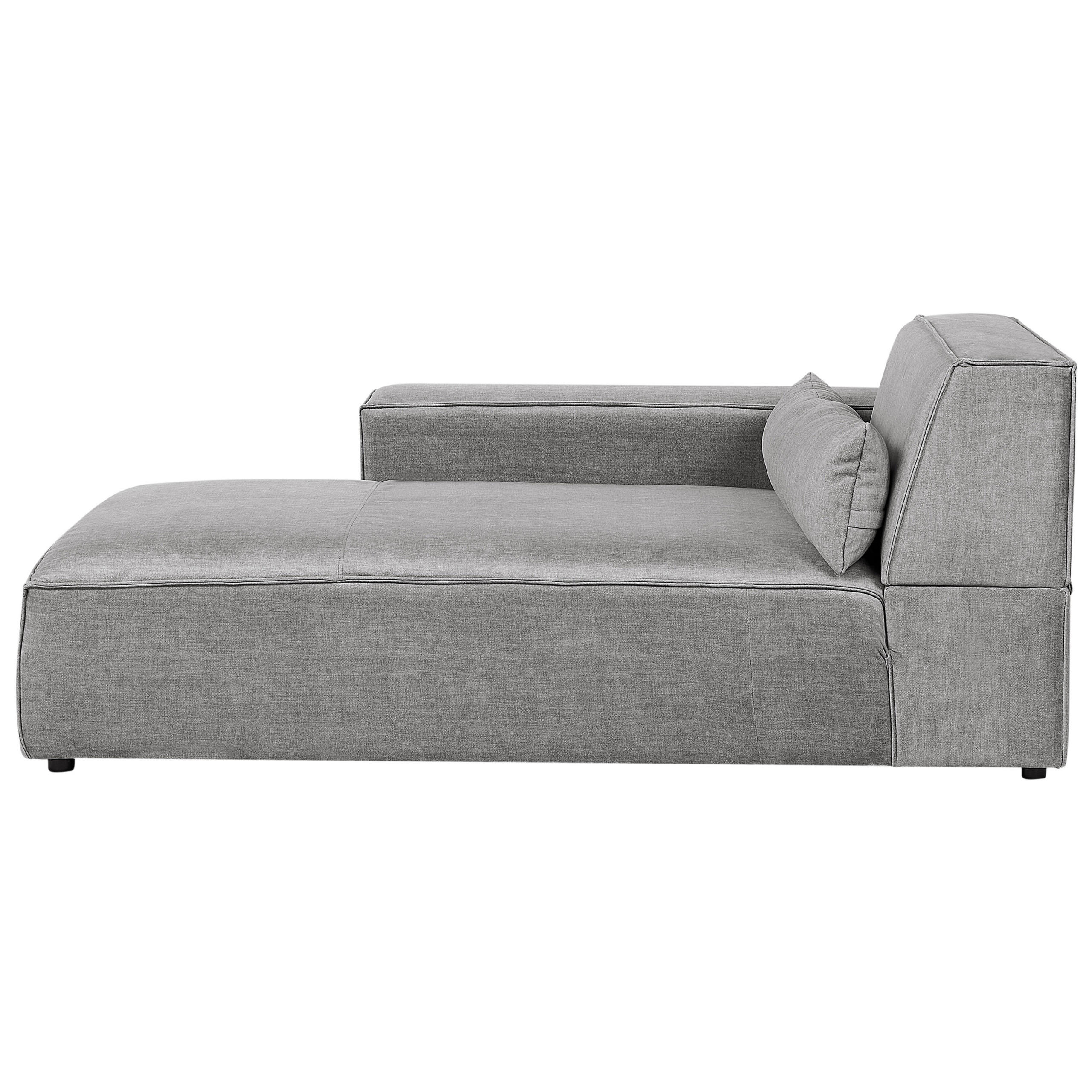 CHAISELONGUE-RECHTSSEITIGE Stoff Grau Hellnar - Dunkelgrau/Grau, Textil (102/70/176cm) - Beliani