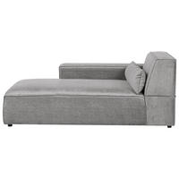 ČALOUNĚNÉ LEHÁTKO CHAISE LONGUE PRAVOSTRANNÉ Látka Šedé Hellnar - šedá/tmavě šedá, textil (102/70/176cm) - Beliani