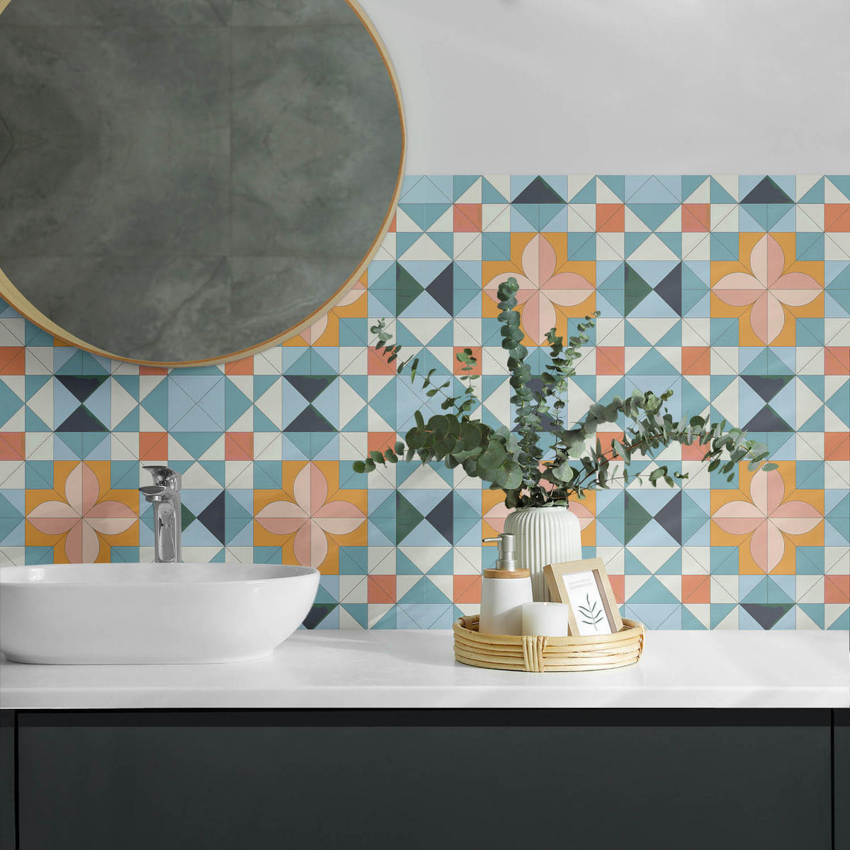 WANDPANEEL 6x 60x30 cm selbstklebend Fiorenza - Orange, Kunststoff (30/1.6/60cm) - Wallfluent