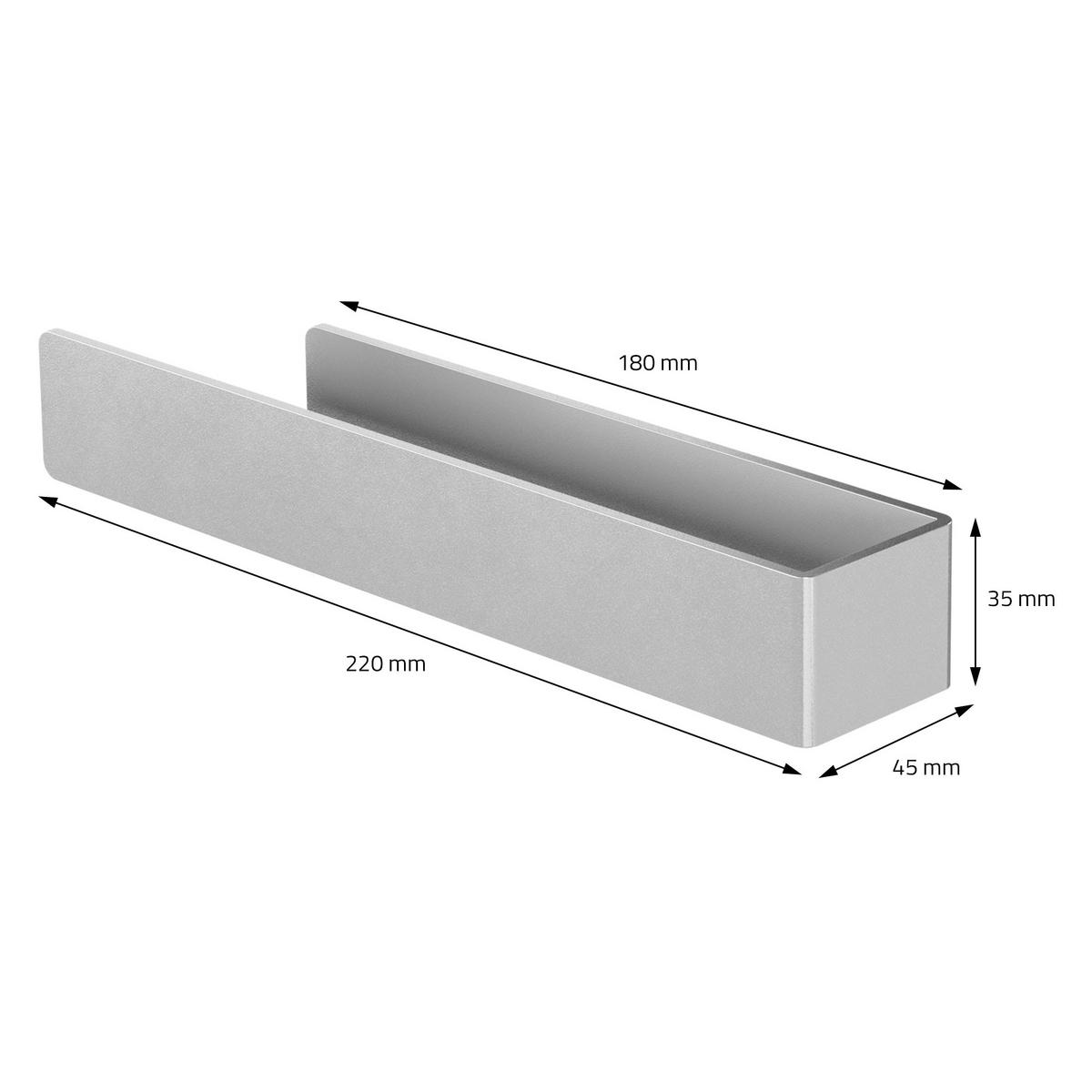 HANDTUCHHALTER ohne Bohren Silber 2er Set - Silberfarben, Metall (4.5/3.5/22cm) - ML-DESIGN