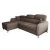 ECKSOFA L Form Ribella 5 Braun 265/180/100 cm Links mit Schlaffunktion - Schwarz/Bronzefarben, Textil/Metall (180/265cm) - AX Living