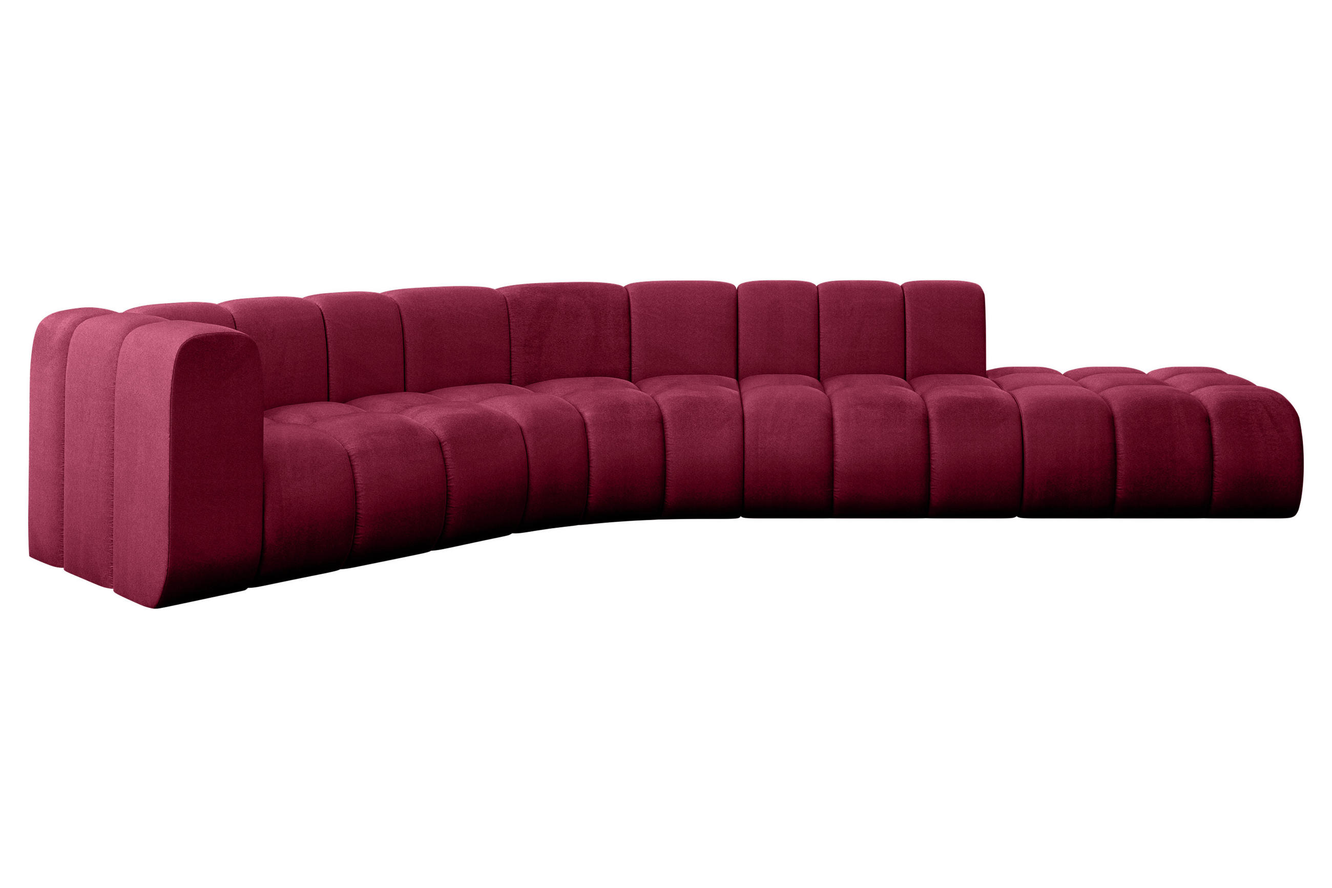 ECKSOFA modulares Sofa Tilmo-L1 - 399x194x70 cm Bordeauxrot - Bordeaux, Holzwerkstoff/Textil (399/194cm) - ALTDECOR