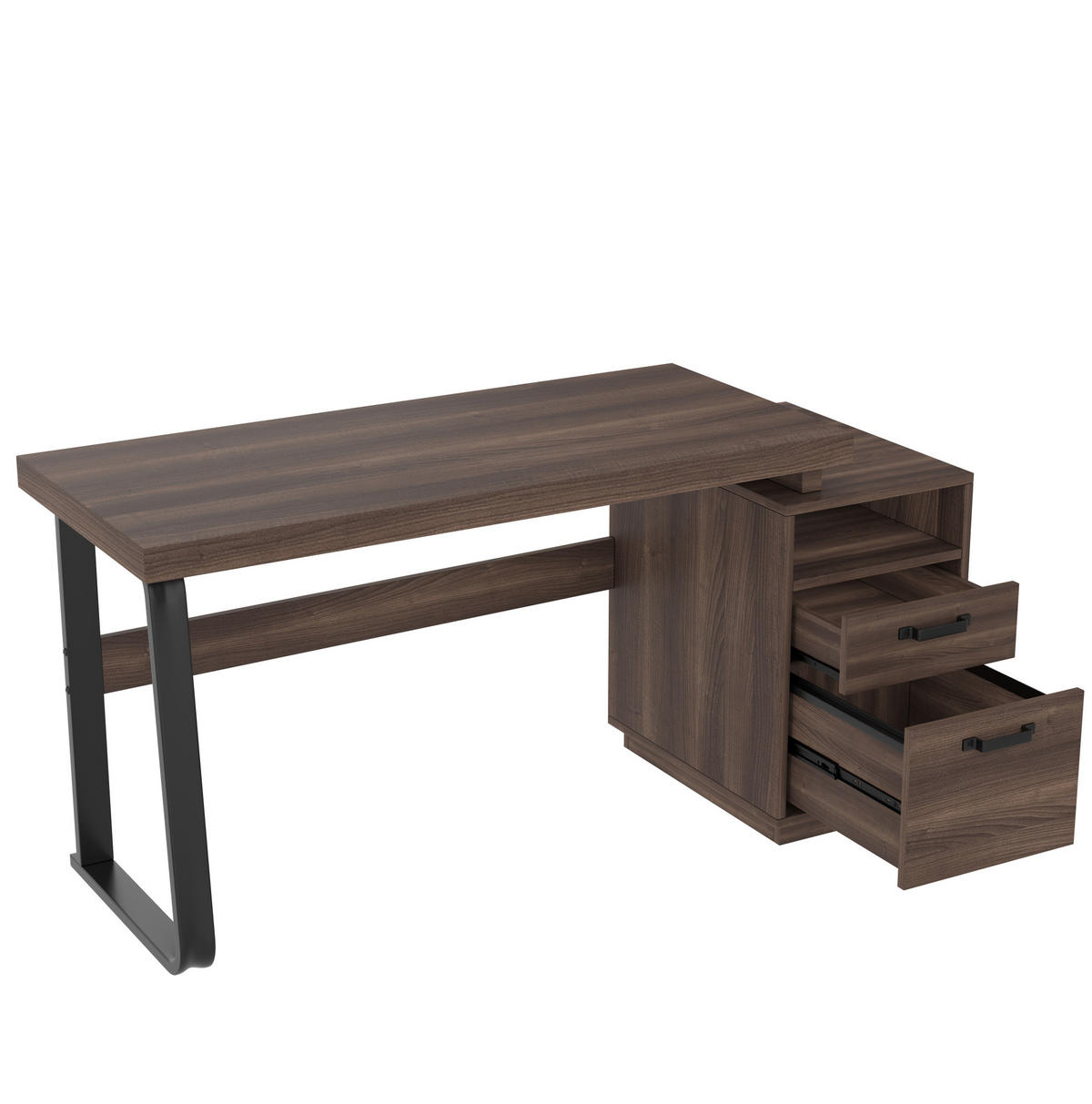 SCHREIBTISCH 135/54 cm mit Schublade und Ablage in Braun - Dunkelbraun, Holzwerkstoff (161/54/76.4cm) - BEAOK