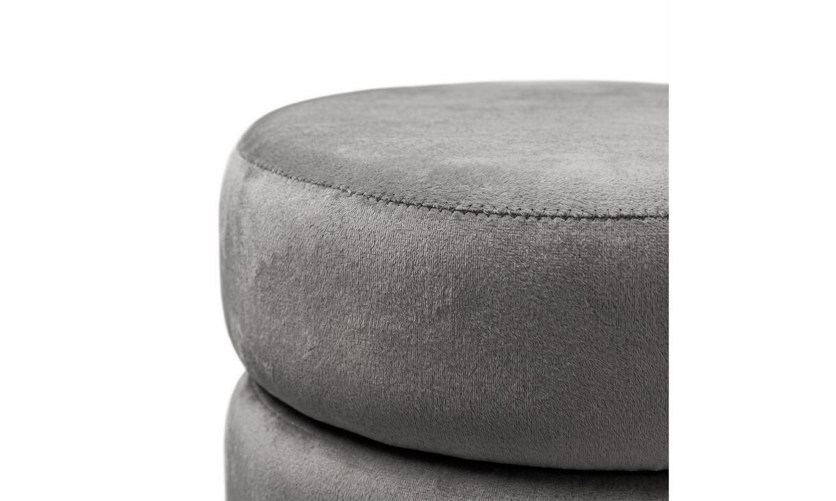 HOCKER LUCIA 38/38/42 cm Grau - Goldfarben/Grau, Textil/Metall (38/42/38cm) - Lookway