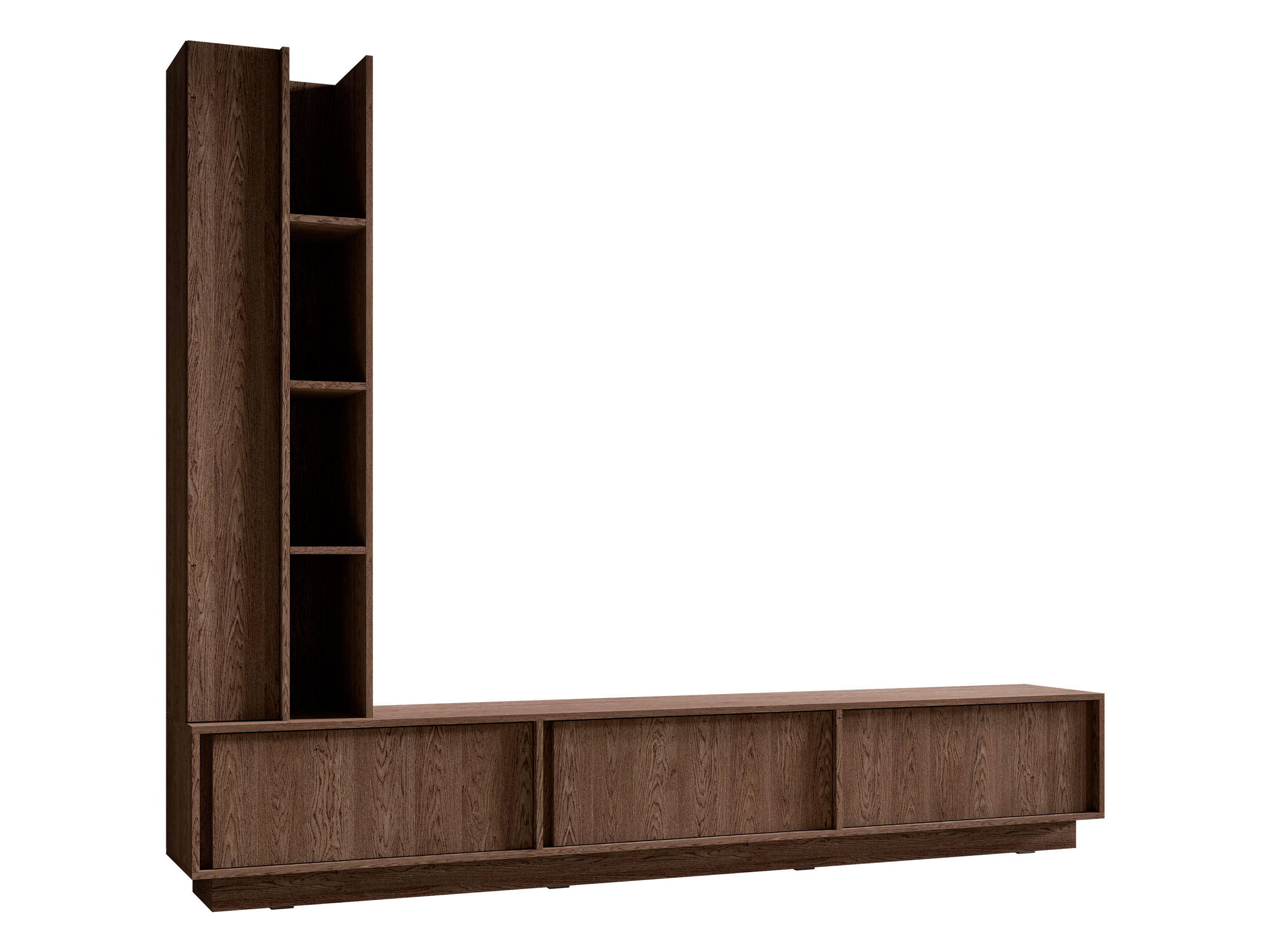 WOHNWAND Higros - Braun, Holzwerkstoff (230/185/35cm) - MIRJAN24
