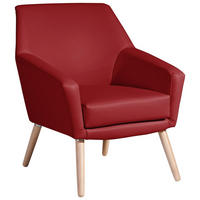 SESSEL Kachka Bezug Kunstleder Buche natur / chilli - Rot, Kunststoff (71/81/67cm) - 58aufmkessel