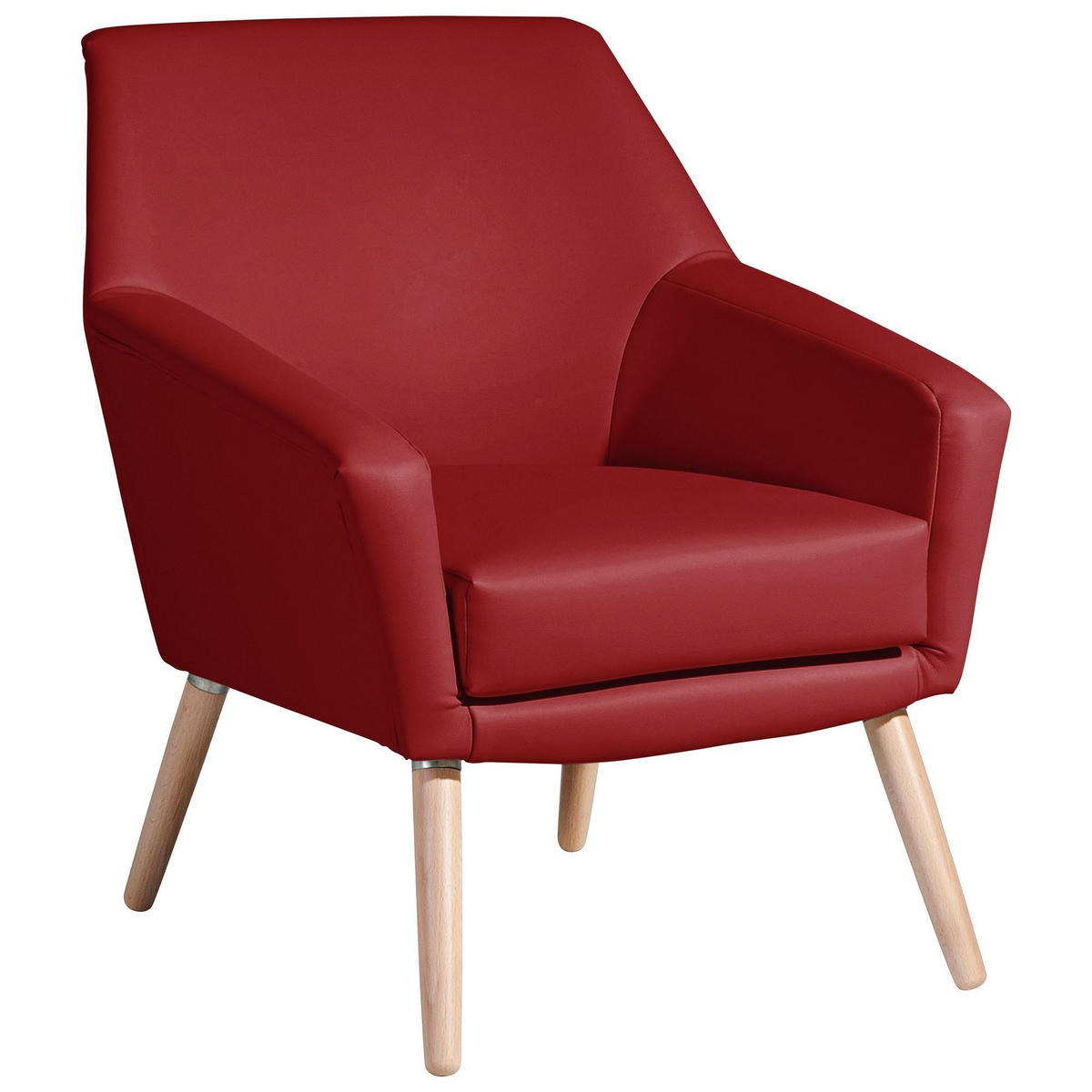 SESSEL Kachka Bezug Kunstleder Buche natur / chilli - Rot, Kunststoff (71/81/67cm) - 58aufmkessel