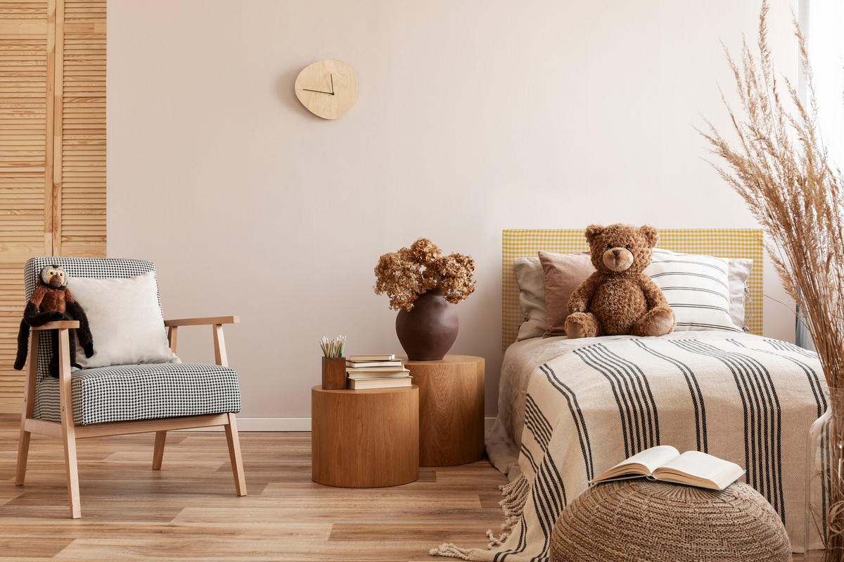 KOPFTEIL für Kinderbett mit gelbem Vichy-Stoff bezogen, 110/52cm MARINA - Gelb, Textil (3/52/110cm) - RNT By Really Nice Things