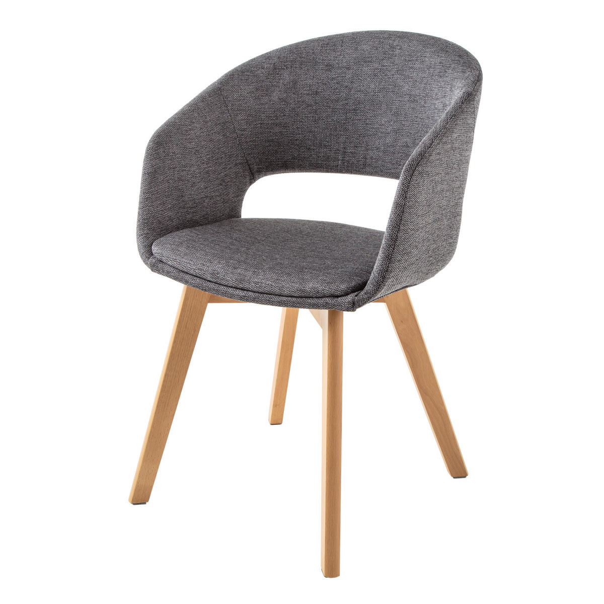 STUHL NORDIC STAR Strukturstoff Grau 80 cm - Braun/Grau, Holz/Textil (54/80/54cm) - riess-ambiente