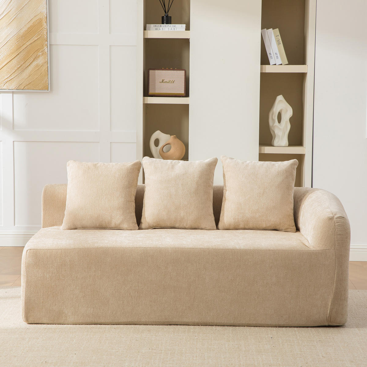 SOFAELEMENT DE-35127 rechte mit Chenille-Bezug Hellkhaki - Sandfarben, Textil (99/80.5/171.5cm) - ComfortXL
