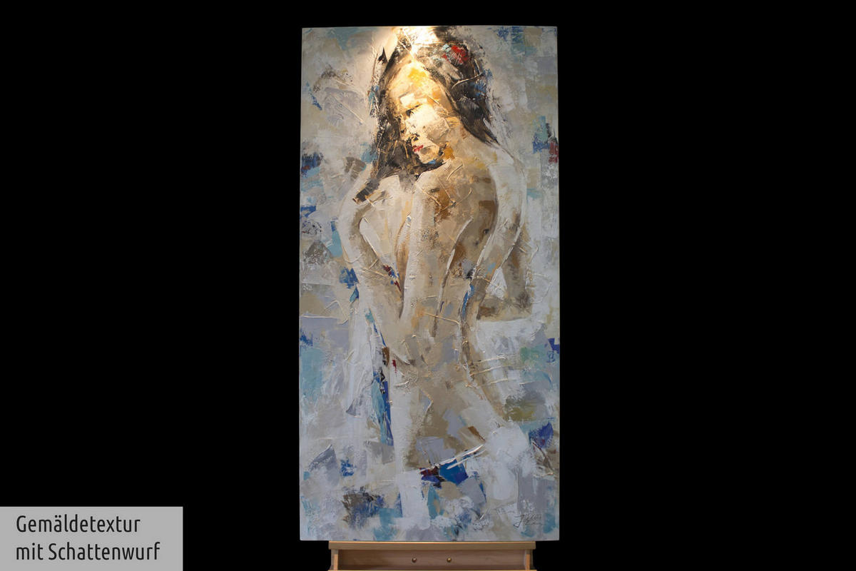 ACRYLBILD HANDGEMALT 60/120 cm - Blau, Holz/Textil (60/120cm) - KUNSTLOFT
