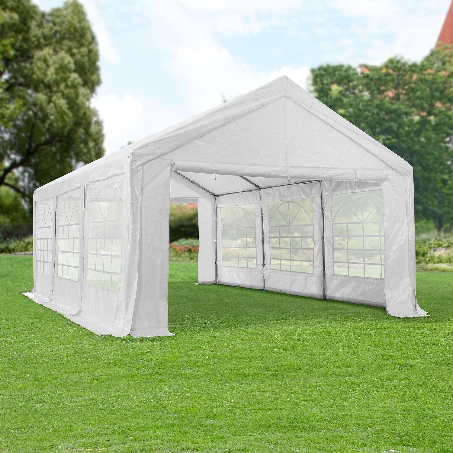 FESTZELT Partyzelt Gala weiß 4x6 m - Weiß, Kunststoff (400/300/600cm) - Juskys