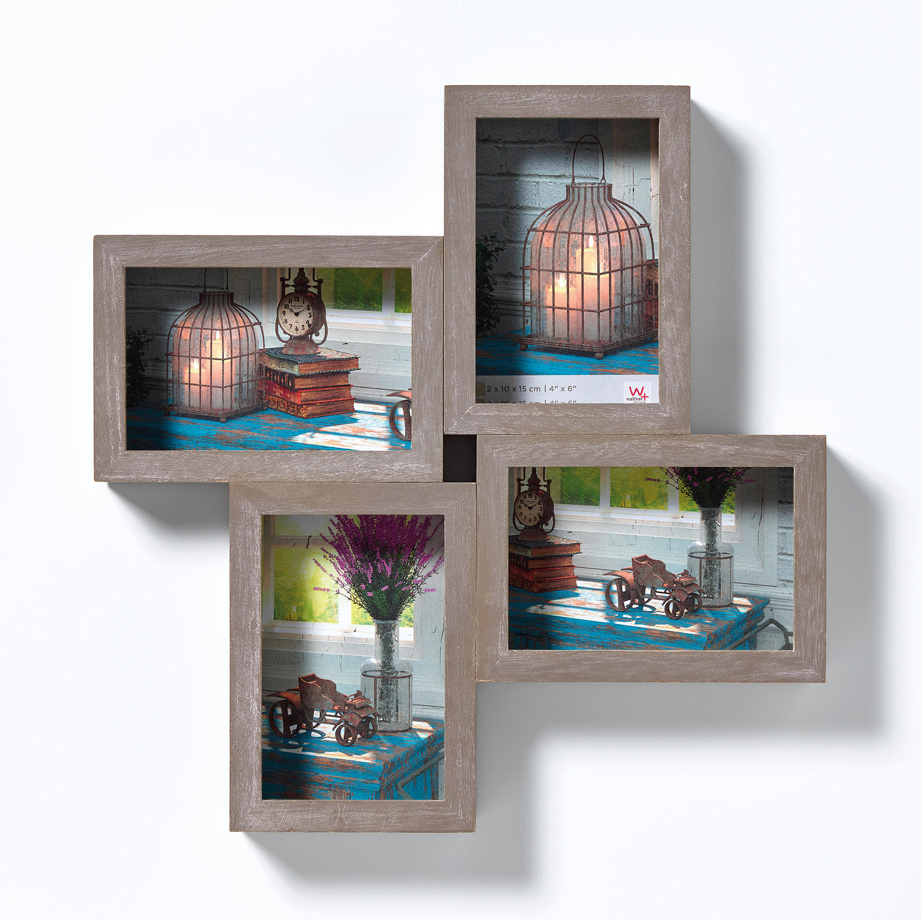 BILDERRAHMEN Rustic Galerier., 4 x 10x15 cm, grau - Grau, Holzwerkstoff (36/36/4.5cm) - EMIX24