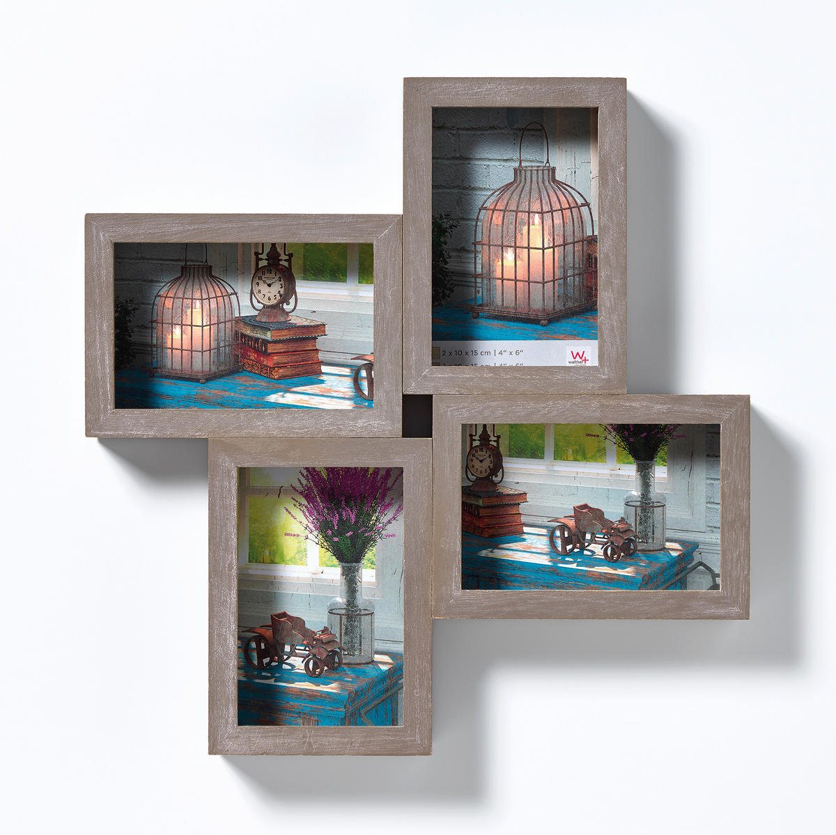 BILDERRAHMEN Rustic Galerier., 4 x 10x15 cm, grau - Grau, Holzwerkstoff (36/36/4.5cm) - EMIX24