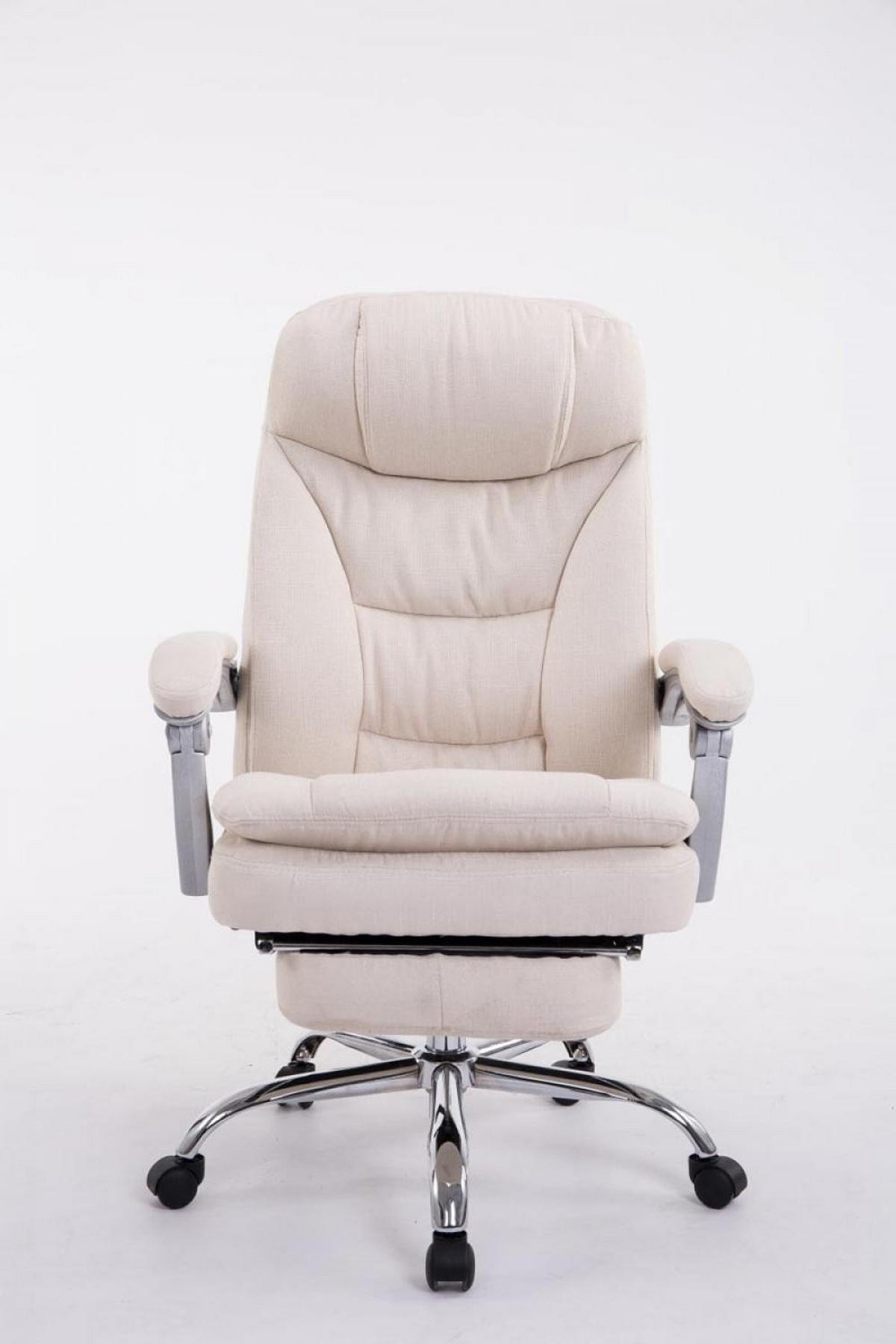 CHEFSESSEL Stoff Creme - Chromfarben/Creme, Textil/Metall (67/112/67cm) - CLP