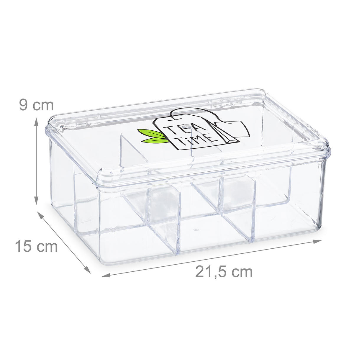 TEEBOX - Transparent, Kunststoff (21.5/9/15cm) - Relaxdays