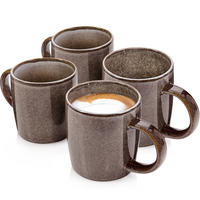 KAFFEEBECHER SET KAIRO GRAPHIT - 4 teilig aus Steingut - Braun, Keramik (0.4L) - Sänger