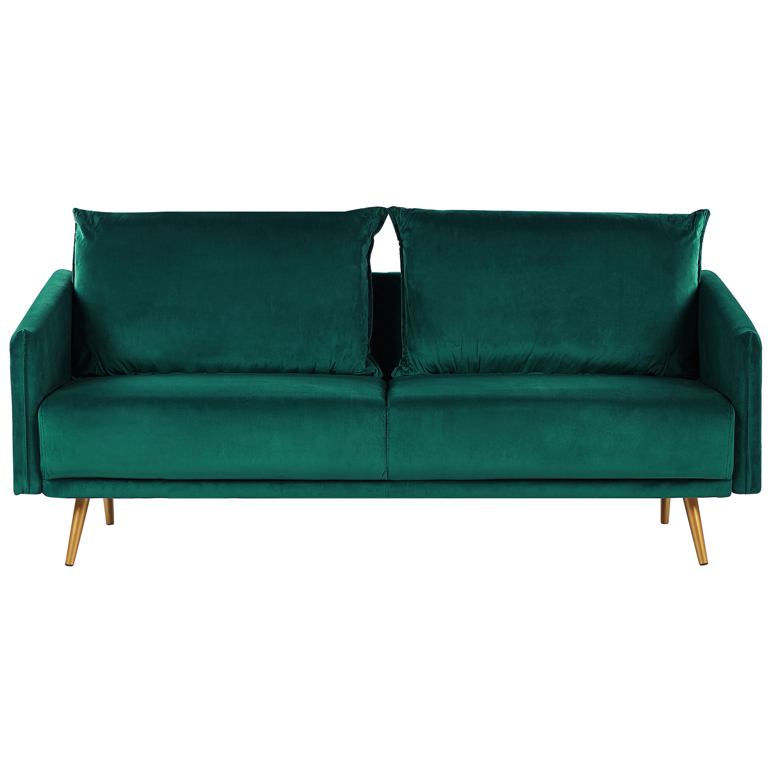 3-SITZER-SOFA Samtstoff Grün Maura - Hellgrün, Textil (185/83/78cm) - Beliani