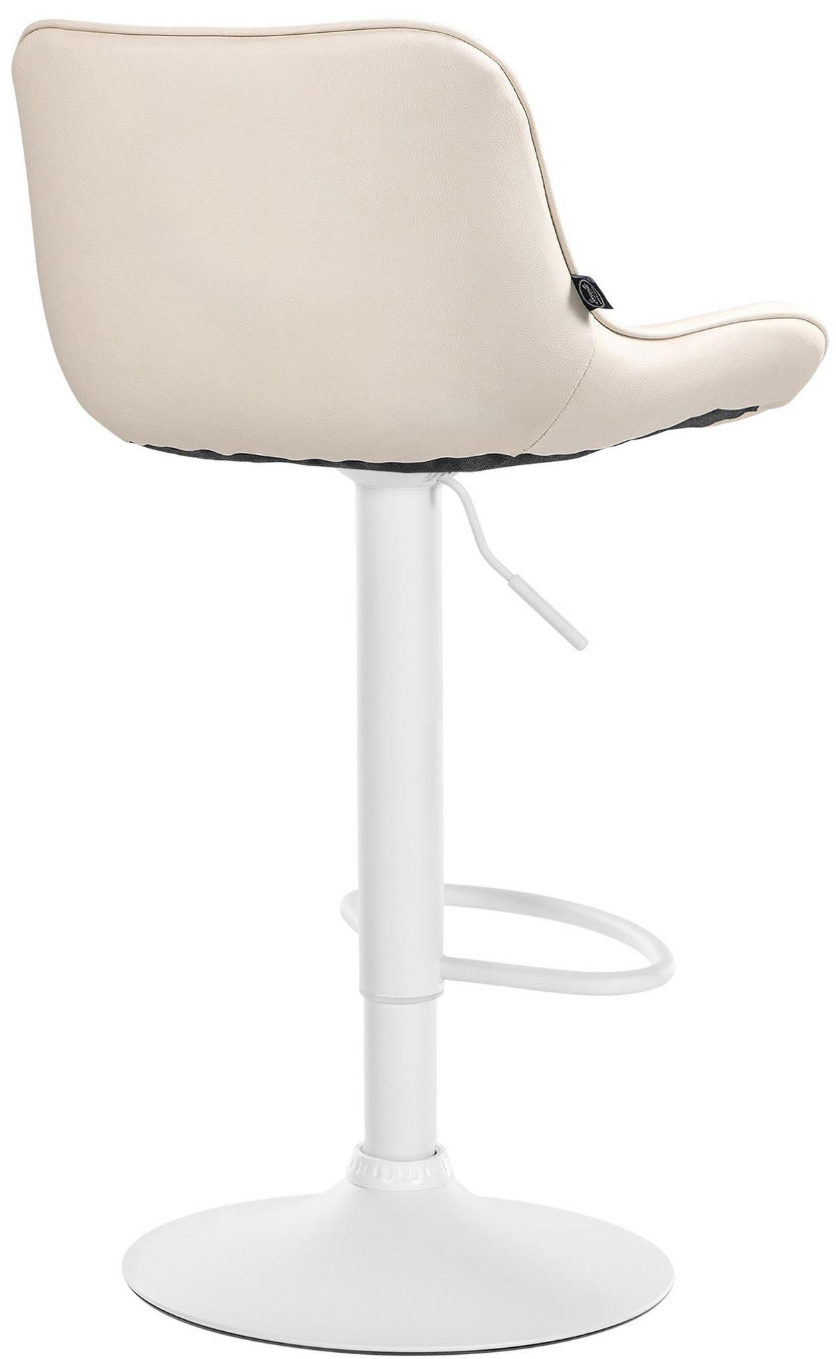 BARHOCKER Vulcano Kunstleder weiß creme - Creme/Naturfarben, Kunststoff/Metall (49/106/51cm) - TPFLiving