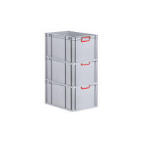 EUROBOX 3x Nextgen Color 32x40x60cm 65 Liter Griffe Rot Geschlossen - Rot, Kunststoff (40/22/60cm) - PROREGAL