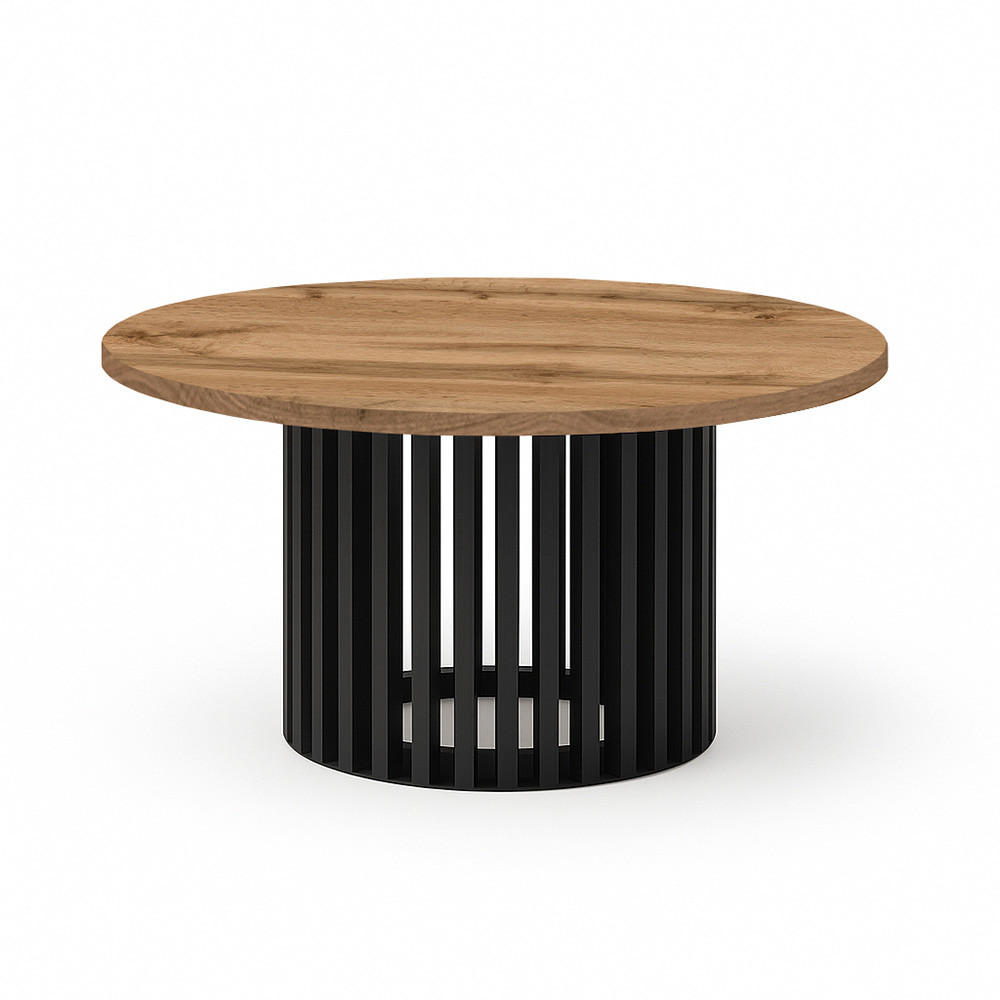 COUCHTISCH DOVER, 75 cm, minimalistisch und zeitlos, Eiche Wotan/Schwarz - Eiche Wotan/Schwarz, Holz (40/75/40cm) - Dekori_Interiors