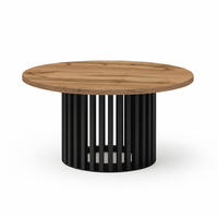 COUCHTISCH DOVER, 75 cm, minimalistisch und zeitlos, Eiche Wotan/Schwarz - Eiche Wotan/Schwarz, Holz (40/75/40cm) - Dekori_Interiors