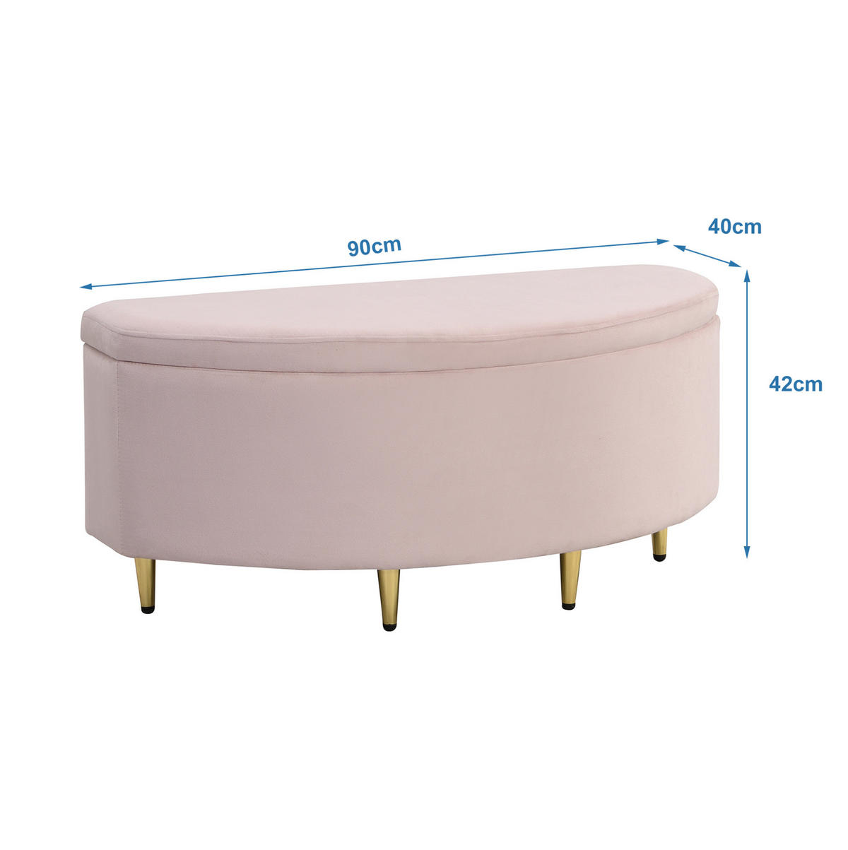 POLSTERBETT mit verstellbarem Kopfteil 90x200 cm Samt Pink - Pink, Metall (90/200cm) - Meubliv