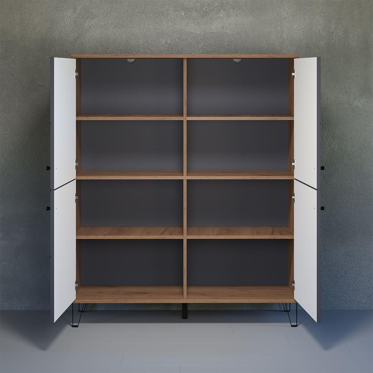 HIGHBOARD Touch Graphitfarben - Graphitfarben, Holzwerkstoff (123/136/40cm) - ebuy24