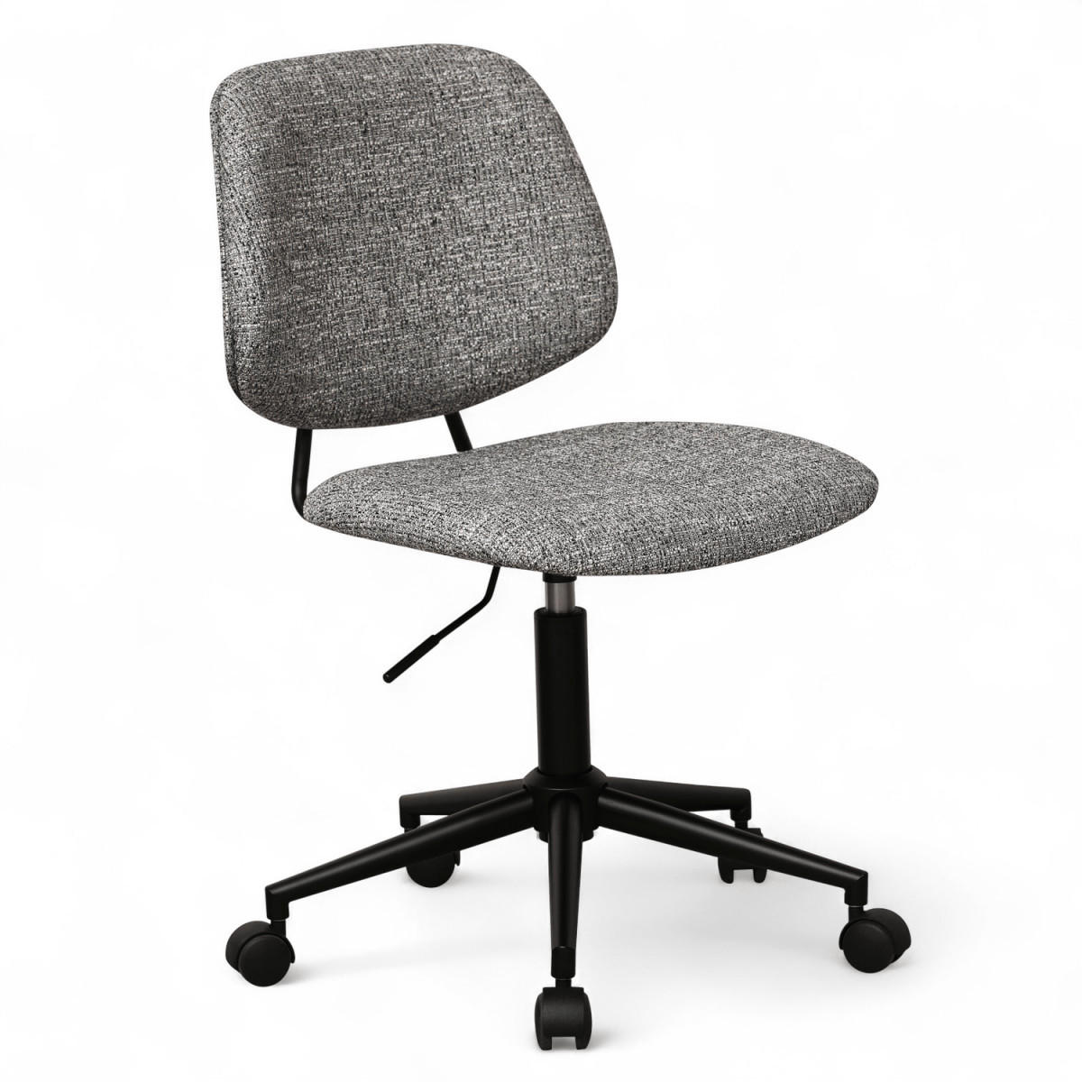 DREHSTUHL höhenverstellbar in Webstoff Grau - Schwarz/Grau, Textil/Metall (60/82/57cm) - Furnhouse