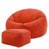 SITZSACK Klassisch + Hocker, Cord - Terra cotta, Kunststoff/Textil (85/50/85cm) - icon