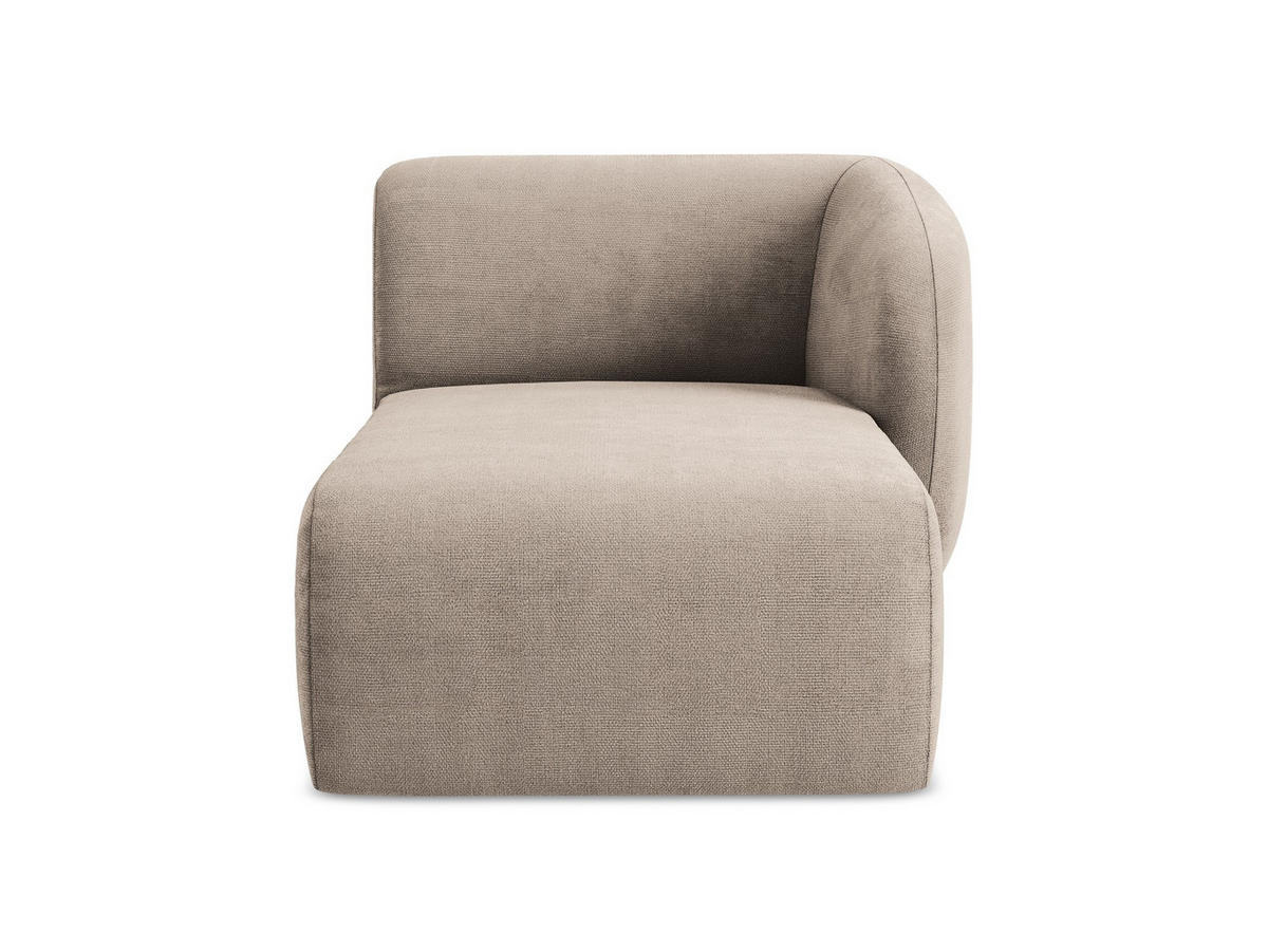 SOFAELEMENT Rechts Chenille Stoff Beige - Schwarz/Cappuccino, Holzwerkstoff/Kunststoff (91/75/166cm) - Makamii