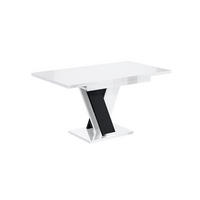 ESSTISCH ausziehbar 120 -160x80x75 cm - Hochglanz Weiß/Hochglanz Schwarz - ASIV - Weiß, Holzwerkstoff (120/80/75cm) - ALTDECOR