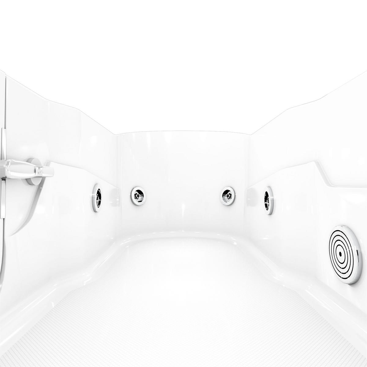 SENIORENWANNE mit Tür S17-WP-L 150x75cm - Weiß, Glas/Kunststoff (75/54/150cm) - AcquaVapore by Sandra Jentho