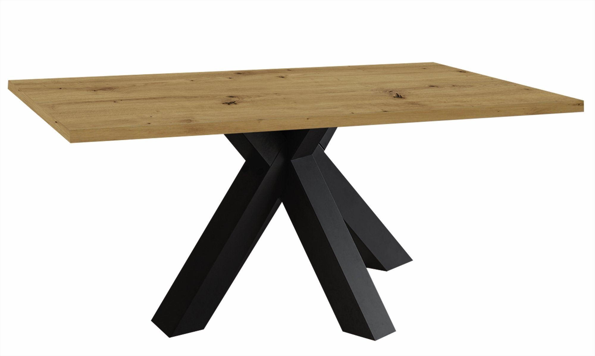 ESSTISCH ausziehbar Elda 1 140 x 90 x 75 Esszimmertisch Schwarzstahl/Asteiche - Eiche Artisan, Holz (140/90/75cm) - 58aufmkessel