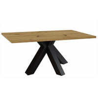 ESSTISCH ausziehbar Elda 1 140 x 90 x 75 Esszimmertisch Schwarzstahl/Asteiche - Eiche Artisan, Holz (140/90/75cm) - 58aufmkessel