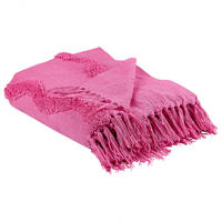 DECKE Rosa Khari 125/150 cm - Pink, Naturmaterialen/Textil (125/150cm) - Beliani