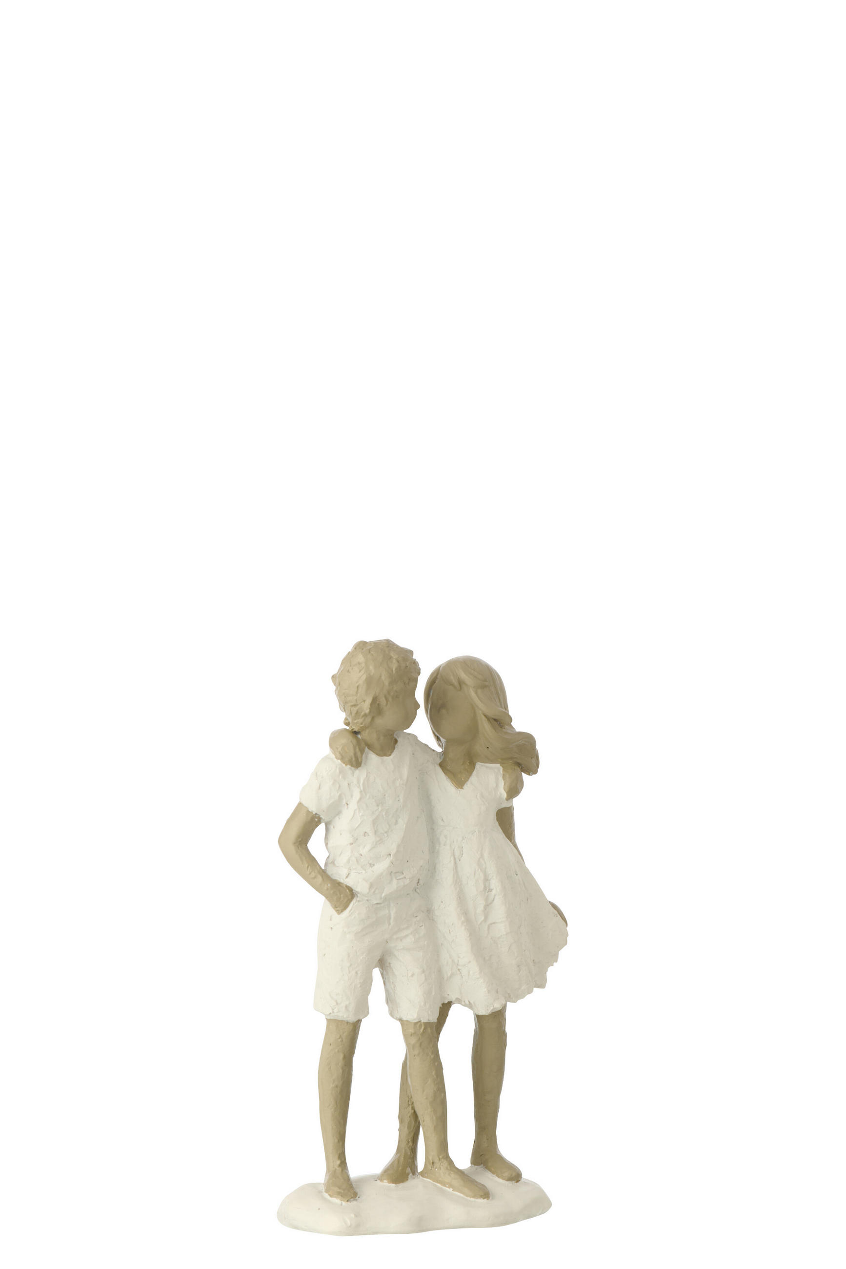 FIGUR KINDER JUNGE + MÄDCHEN - Weiß, Glas/Naturmaterialien (5/17/10cm) - J-Line