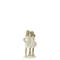 FIGUR KINDER JUNGE + MÄDCHEN - Weiß, Glas/Naturmaterialien (5/17/10cm) - J-Line