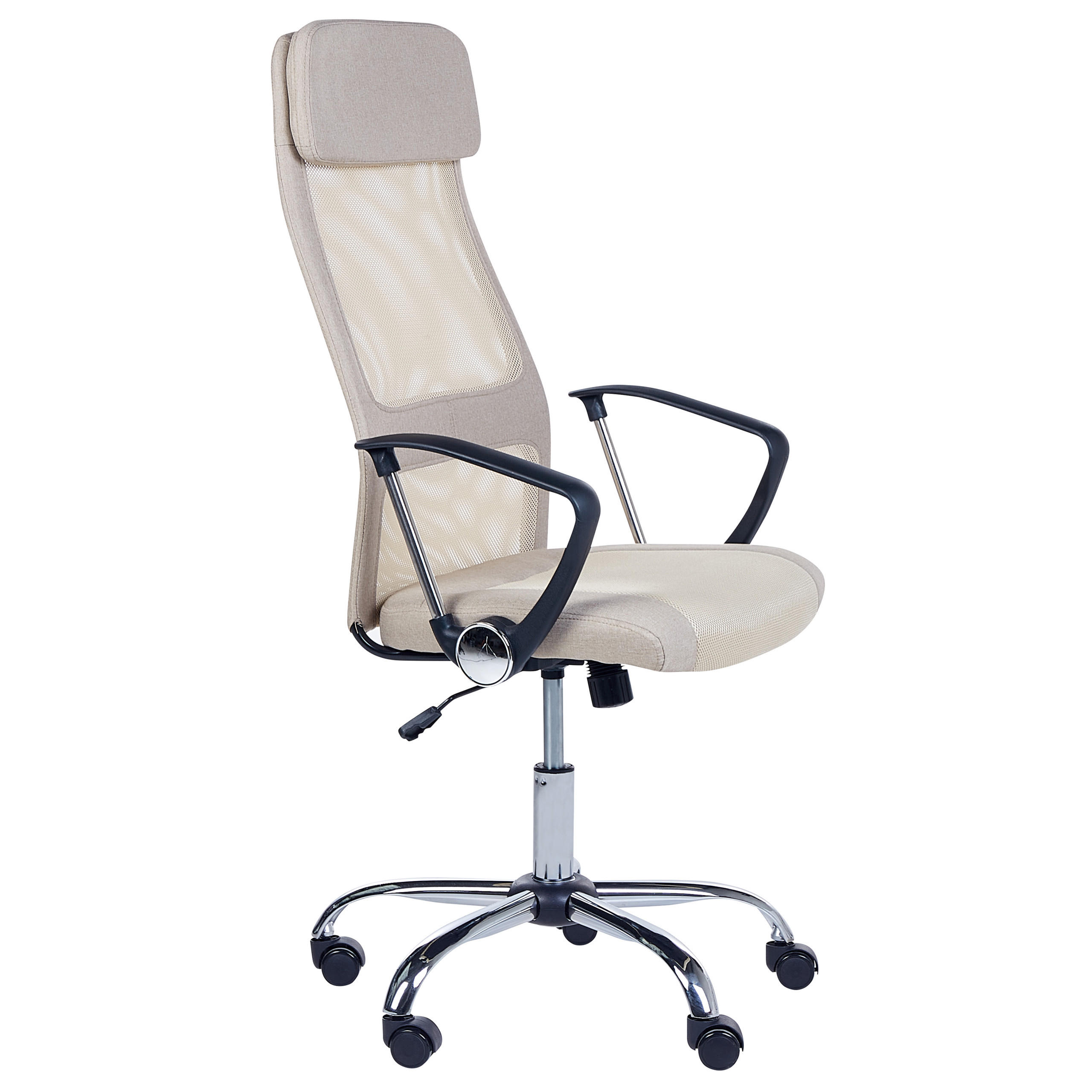 BÜROSTUHL Polyester Beige Pioneer - Beige, Textil/Metall (63/118/63cm) - Beliani
