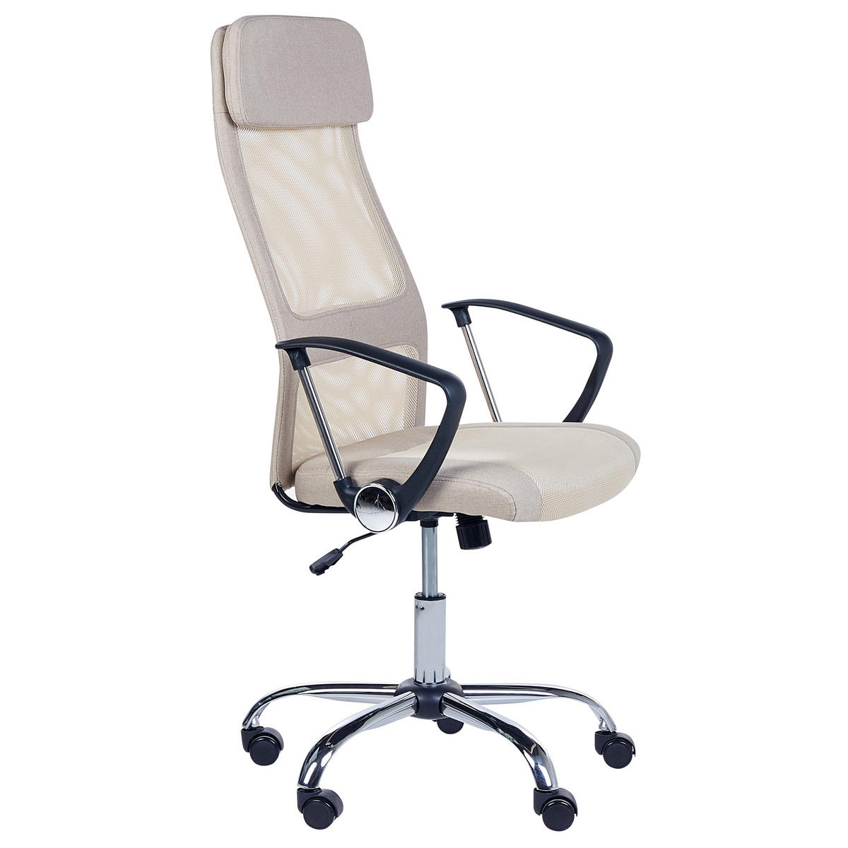 BÜROSTUHL Polyester Beige Pioneer - Beige, Textil/Metall (63/118/63cm) - Beliani