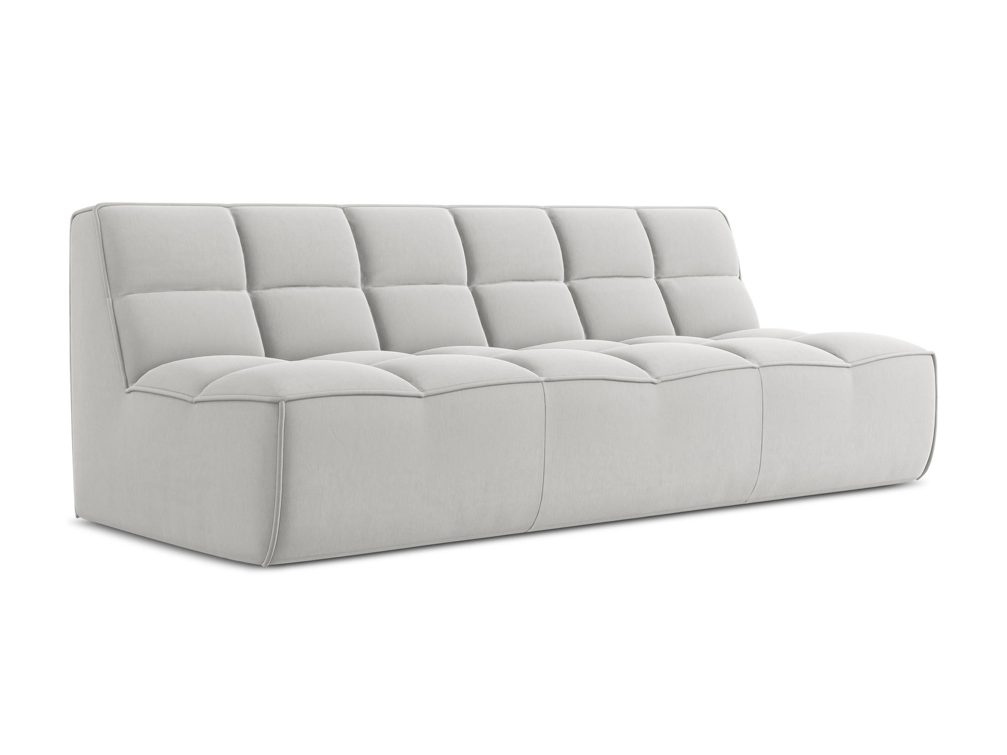 3-SITZER SOFA Samt Stoff Grau - Silberfarben/Schwarz, Kunststoff/Textil (210/75/93cm) - Makamii