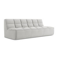 3-SITZER SOFA Samt Stoff Grau - Silberfarben/Schwarz, Kunststoff/Textil (210/75/93cm) - Makamii
