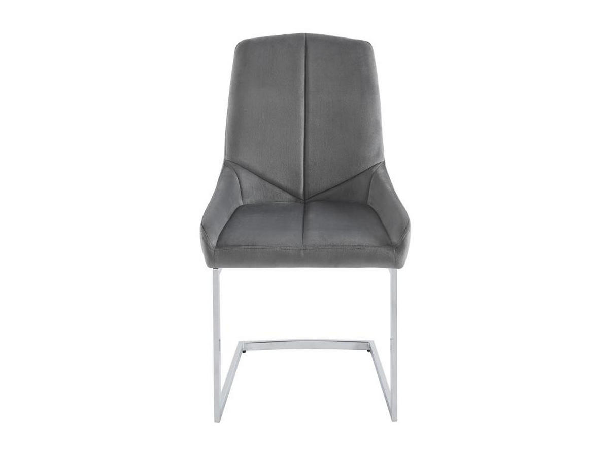 STUHL 2er-Set - Samt & Metall - Grau - BERLONA - Grau, Textil (58/96/53cm) - Vente-Unique