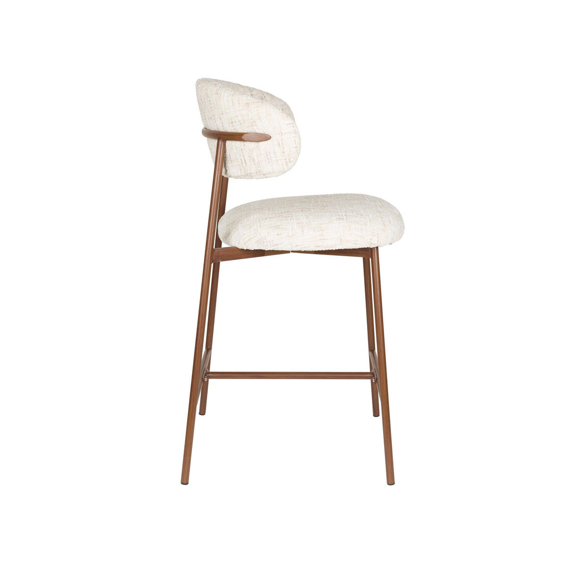 BARHOCKER Claes mit Rückenlehne 65 cm Creme - 2 er Set - Weiß, Kunststoff (44/94/51cm)