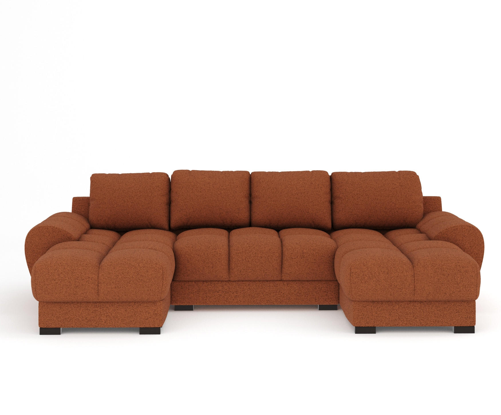 WOHNLANDSCHAFT Peebles Kupferfarbe Webstoff - Schwarz/Kupferfarben, Holz/Holzwerkstoff (330/90/175cm) - Maison de Reve