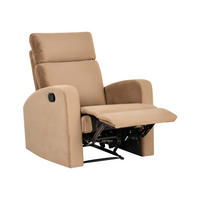 FERNSEHSESSEL Samtstoff Hellbraun Verdal - Hellbraun/Braun, Textil (78/100/73cm) - Beliani