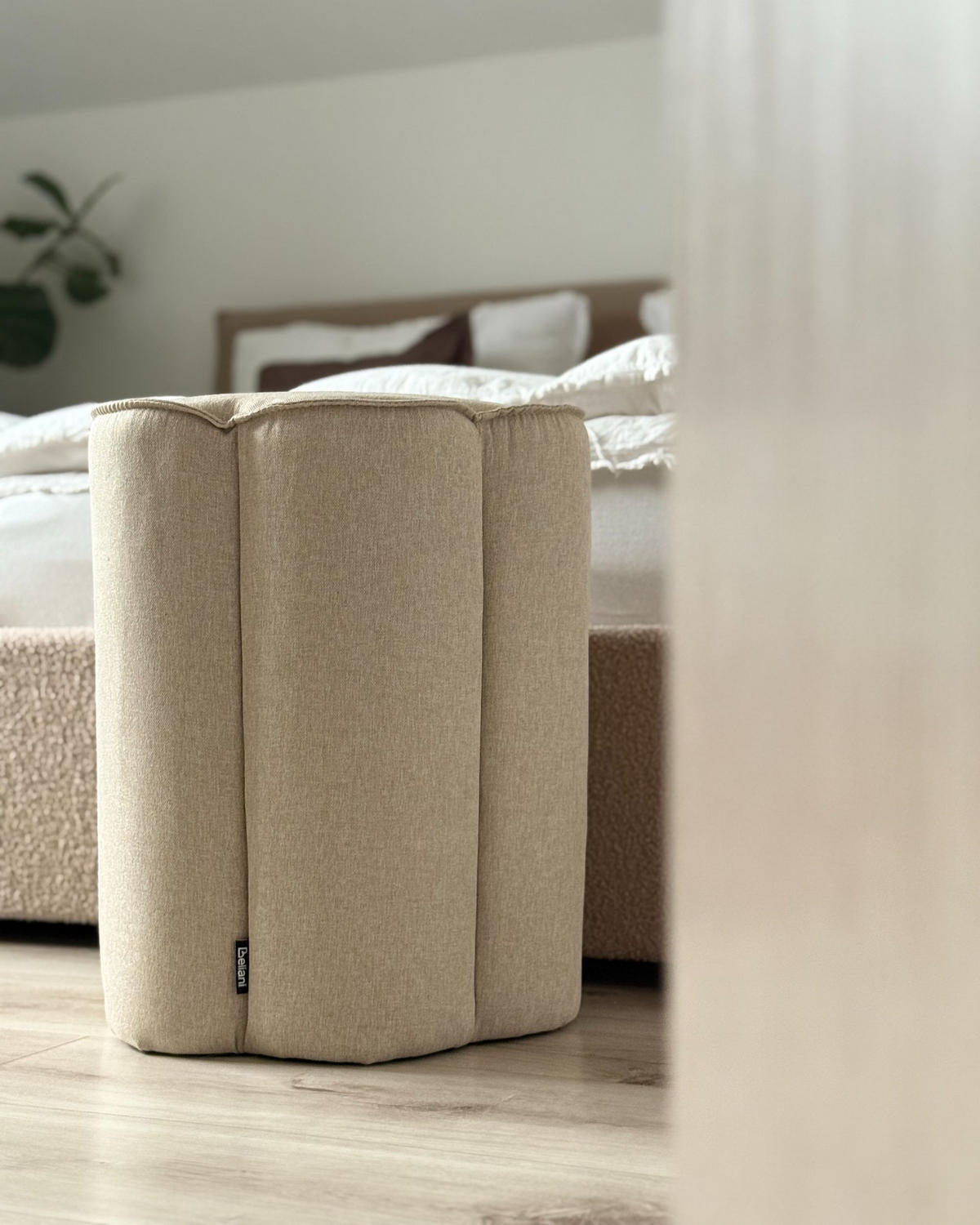 POUF bej Tappen - bej, material textil (39/45/39cm) - Beliani