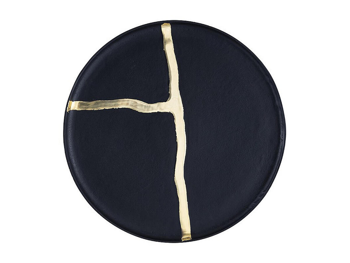 COUCHTISCH-SET - Metall - Schwarz & Goldfarben - ADALINA - Schwarz, Metall (72/72/44cm) - Vente-Unique