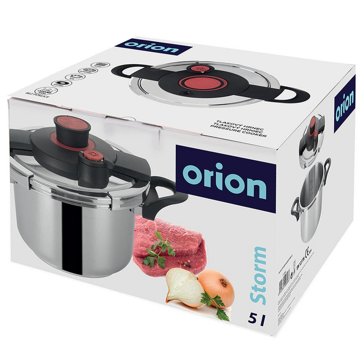 SCHNELLKOCHTOPF Storm mit Automatikverschluss silber - Silberfarben, Metall (5L) - Orion 